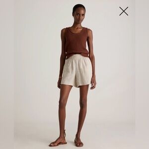 Quince 100% European Linen High Waisted Shorts